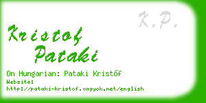 kristof pataki business card